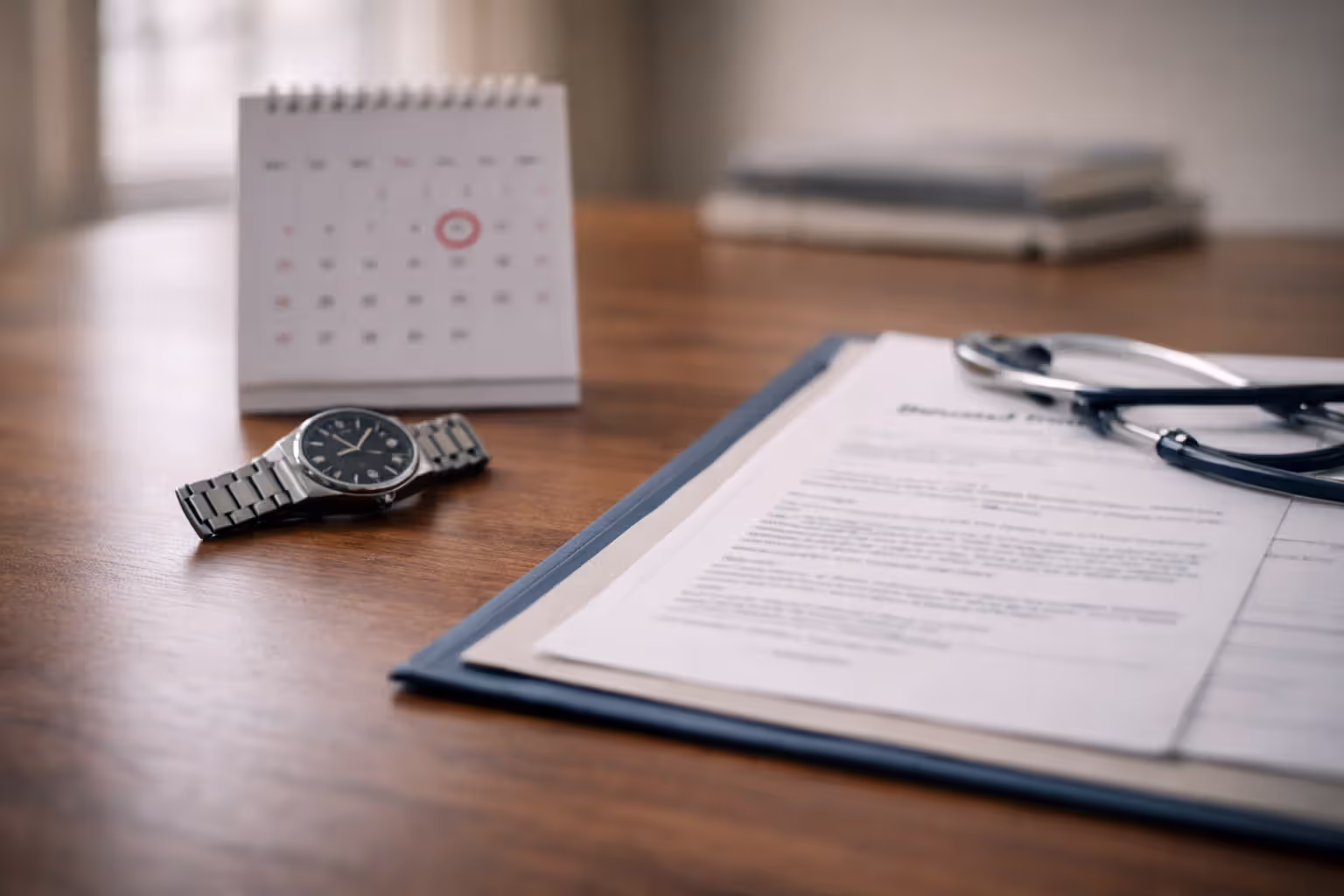 Calendar and medical documents symbolizing filing deadlines for malpractice claims