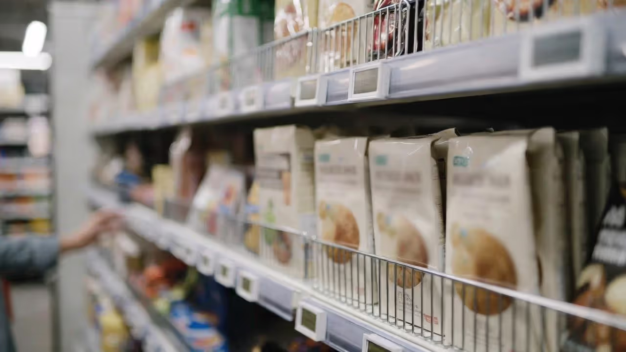 Two visually similar product packages on a retail shelf, illustrating potential consumer confusion.